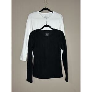 Cuddl Duds Fleecewear With Stretch LOT - Black And White Women’s Medium